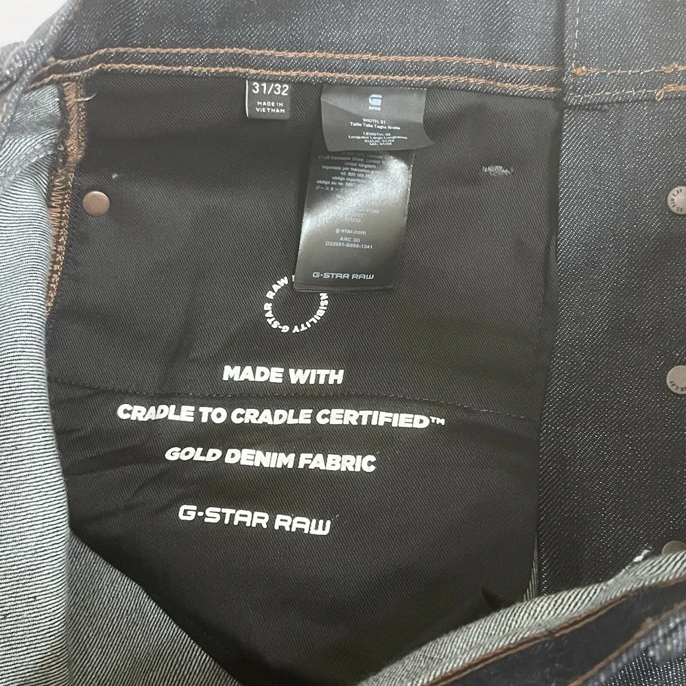 G-Star Raw Design Button Fly Jeans Men 31x32 Arc 3D KIR Denim Organic 2.0‎ Blue